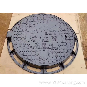 C250 ductile manhole cover with hinge